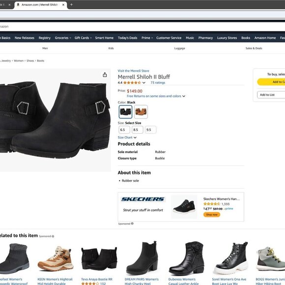 Merrell Shiloh II Bluff Black Bootie - Picture 2 of 8